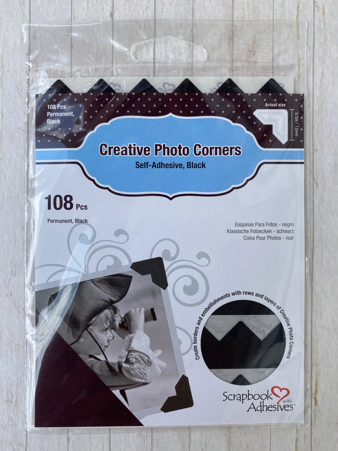 Scrapbook Adhesives Creative Photo Corners Black (01626